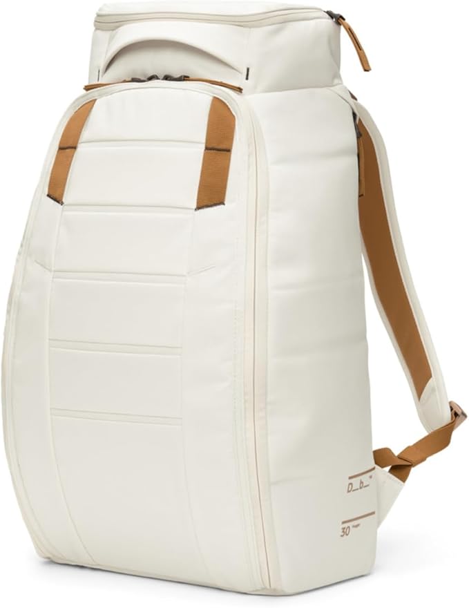 Db Journey The Hugger - Durable Travel Backpack with Laptop Compartment for Work & Gym, Luggage Backpack with Roller Bag Attachment, Full-Zip Main Compartment, 30L - Oatmilk