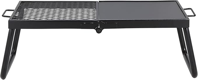 VEVOR Folding Campfire Grill, Heavy Duty Steel Mesh Grate, 22.4" Portable Camping Grates Over Fire Pit, Camp Fire Cooking Equipment with Legs Carrying Bag, Grilling Rack for Outdoor Open Flame Cooking