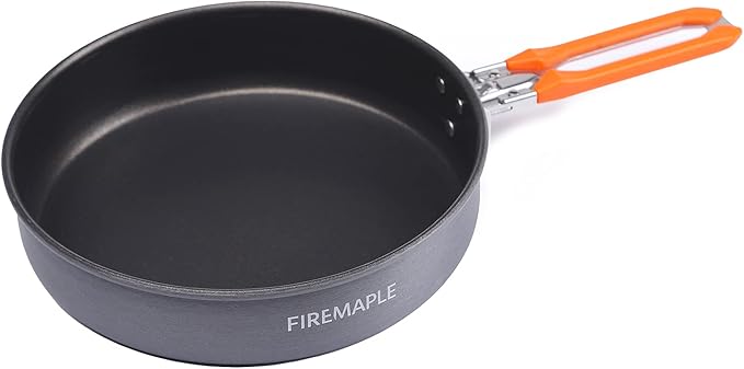 Fire-Maple 7.6 Inch Camping Frying Pan w/Nonstick Coating | Durable Lightweight Camping Skillet for Cooking Egg Steak | Outdoor Kitchen Equipment Gear | Portable Backpacking Cooking Pan