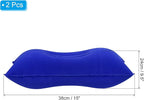 PATIKIL Inflatable Pillow, 2 Pack Squared Ultralight Camping Travel Pillow Desk Rest Neck Support for Hiking Backpacking Office, Dark Blue