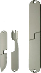 2 in 1 Camping Eating Utensils Set,Reusable Magnetic Camping Utensils Set,Portable Detachable Folding Fork Spoon for Lunch(1Set)