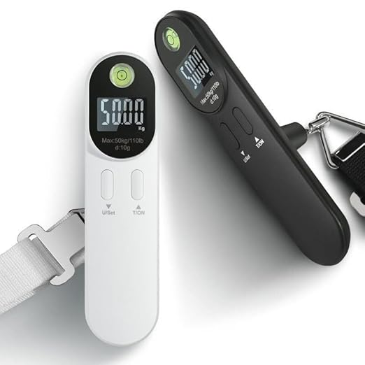 Portable Luggage Scale, Portable Luggage Scale, Electronic Scale, Travel Bag, Hand Held Scale, Hanging Scale(White)