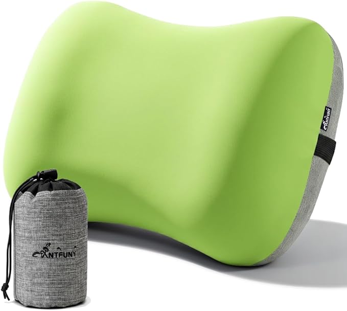 Inflatable Neck Pillow for Travel Camp Beach Air Blow Up Small Ultralight Lake Day Accessories Hammock Beachy Mat Picnic Blanket Towel Umbrella Tent Outdoor Essentials Stuff Thing Need Supplies Item