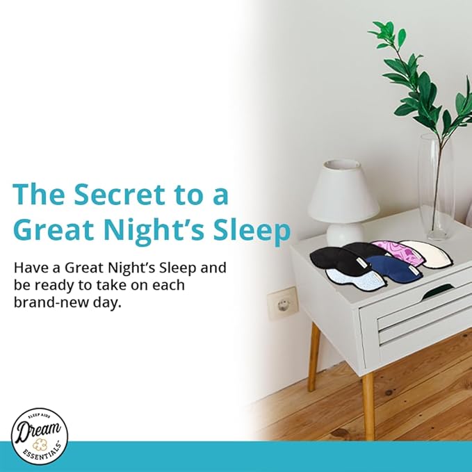 Dream Essentials® Natura Organic Cotton Sleep Mask (Midnight Black) Made in The USA