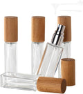Perfume Atomizer, Glass Perfume Container,Travel Bottle Refillable, Empty Portable Leakproof Frangrance Spray Bottle (Beech 5pcs 10ml/0.3oz)