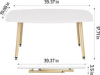 WOHOMO Folding Coffee Table 39.3'' White Coffee Tables for Living Room Portable Simple Modern Rectangular Center Table for Small Spaces, No Assembly, White-Htp