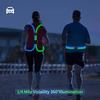 LED Reflective Vest Rechargeable Running Light for Runners High Visibility Safety Vest for Running,Cycling or Walking