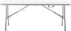 BTEXPERT Set of 10, Fold-in-Half Folding Utility Table 6 Feet 72" x 29.5" Lightweight Portable Carrying Handle Indoor Outdoor Picnic Camping Office Home Party Wedding Event White