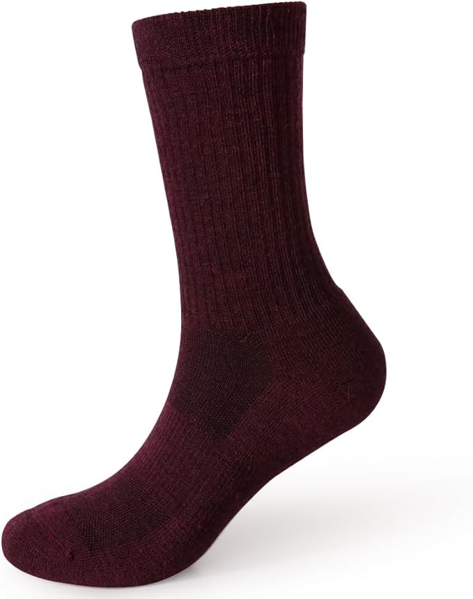 EnerWear 4 Pack Women's Merino Wool Outdoor Hiking Trail Crew Sock