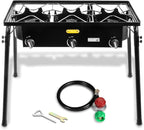 Concord Triple Burner Outdoor Propane Stove Cooker w/Regulator, 3 Burner Stove Brewing Supply