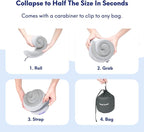 C CUSHION LAB Travel Pillow, Award-Winning Patented Ergonomic Design for Chin & Neck Support Memory Foam Neck Pillow, Compact Airplane Pillow for Traveling, Flight, Car (Gray, Medium)