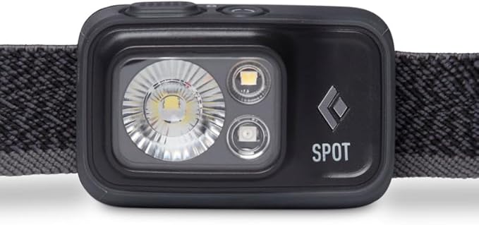BLACK DIAMOND Spot 400 LED Headlamp, Waterproof and Dimmable Battery Powered Headlamp for Camping, Hiking, Running, Work, Travel with Red Light Mode, Graphite