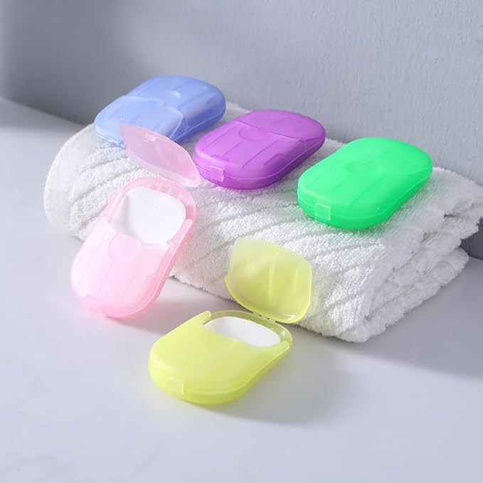 Paper Soap Sheets for Hand Washing, 20 Pack (400 Sheets) Mini Portable Hand Soap Sheets, Scented Disposable Soap Sheet, Colorful Camping Soap Sheets, Travel Soap Sheets for Hand Washing