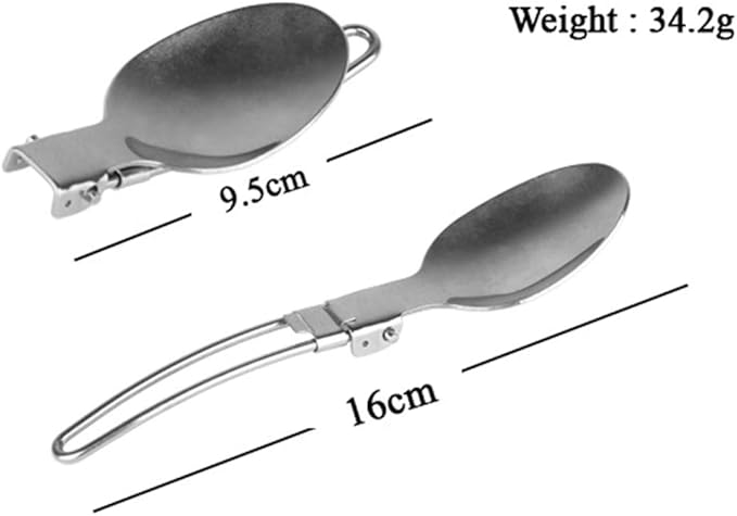 Camp Flatware Sets - Stainless Steel Spoon Fork Knife & Nylon Storage Bag - Foldable + Locking Handle - Ultralight Utensils for Backpacking/Hiking/Camping - 3oz