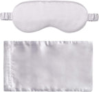 Silk Sleep Mask Light Blocking Luxury 100% Mulberry 19mm Silk Eye Mask Eye Cover Blindfold Ultra Soft Light & Comfy Anti Aging Skin Care with Travel Bag Gift Package
