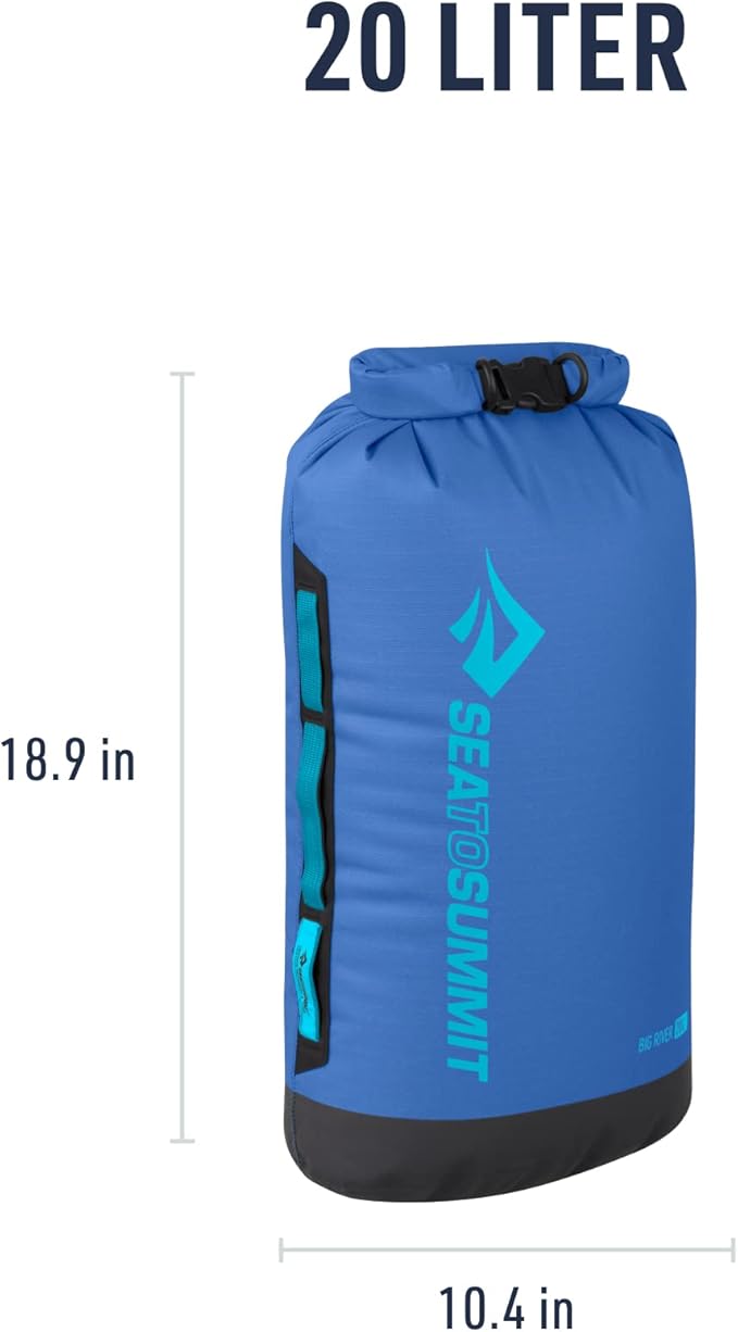 Sea to Summit Big River Dry Bag, Heavy-Duty Dry Storage, 20 Liter, Surf Blue