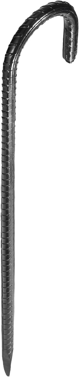 VEVOR Rebar Stakes, 16-Inch, Heavy-Duty 0.4 in Diameter J Hook, Galvanized Steel Ground Anchors with Chisel Point End & Rust-Resistant Coating, for Gardening Support, Fence, Camping Tents (16-Pack)