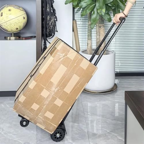 Heavy Duty Folding Hand Truck Portable Sack Trolley Cart for Luggage & Shopping Compact Foldable Utility Cart for Easy Moving (32x25x93cm)