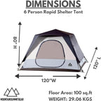 Caddis Rapid 4/6-Person Pop Up Tent for Easy Setup, 4/6 Person Capacity for Camping, by Caddis Sports Inc.