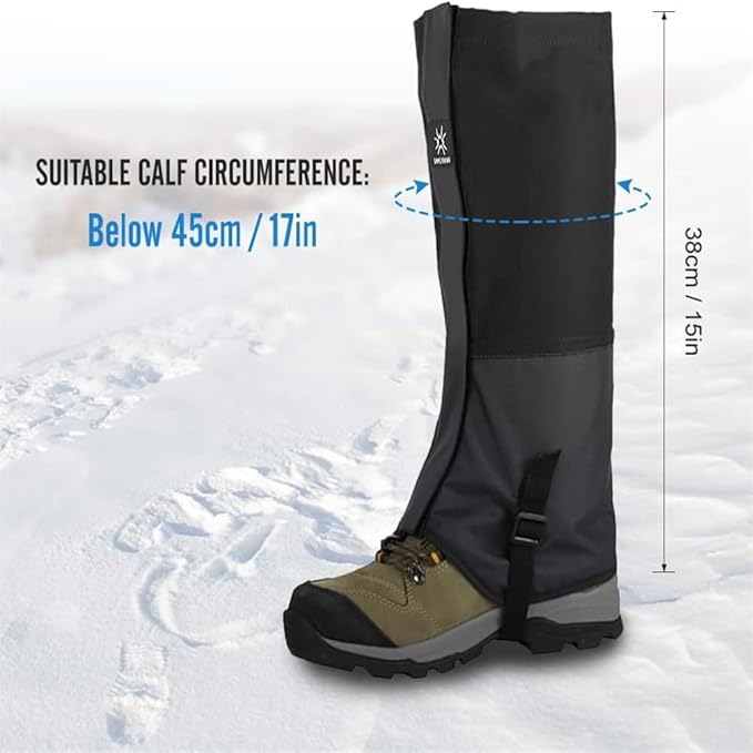 Gaiters for Hiking Waterproof, Leg Gaiters with Upgraded Zipper Design, Lightweight Shoe Gaiters for Men Women, Dirt-Proof Ripstop Hiking Gaiters, Breathable Boot Gators for Hunting