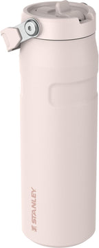 Stanley IceFlow Flip Straw 2.0 Water Bottle 24 oz | Built-In Straw with Larger Opening | Lightweight and Leak Resistant | Insulated Stainless Steel | BPA-Free | Rose Quartz