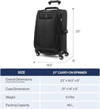 Travelpro Maxlite 5 Softside Expandable Luggage with 4 Spinner Wheels, Lightweight Suitcase, Men and Women, Ensign Blue, Carry-on 21-Inch