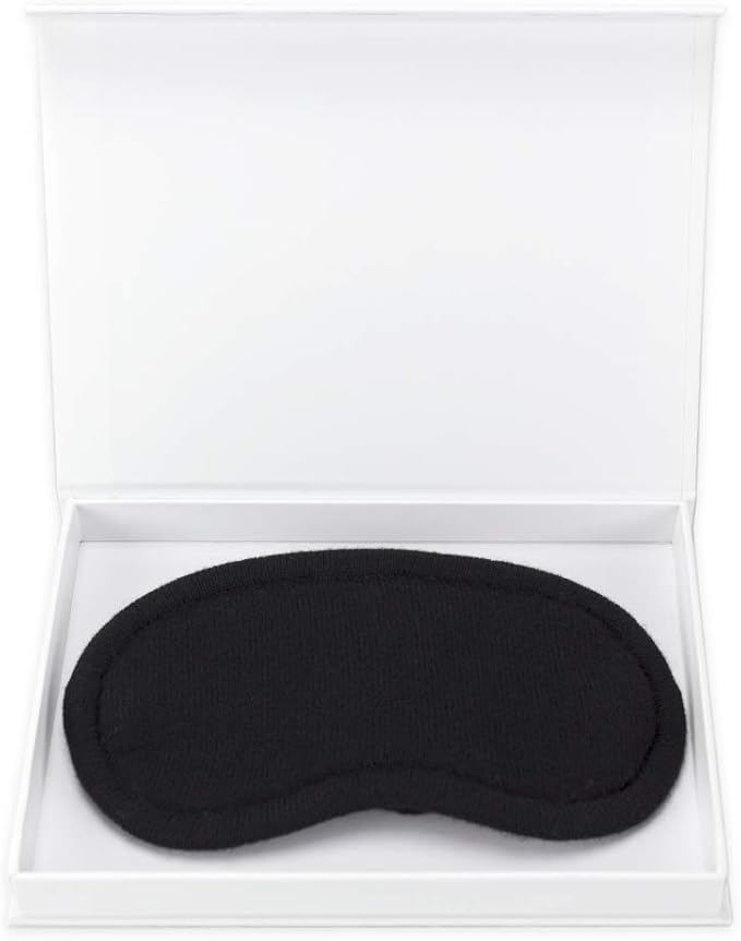 Jet&Bo 100% Pure Cashmere Eye Mask Black in Gift Box