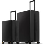 LEVEL8 Luggage Sets 2 Piece, 20/28 inch Hardshell Suitcases Sets, Lightweight Luminous Textured Hardside with Spinner Wheels, Tsa Lock, 2-Piece Set (20/28), Black