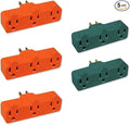 OSKOS 3-Prong 3-Outlet Extender Adapter, Heavy Duty Triple Grounding Outlet. 5 Pack