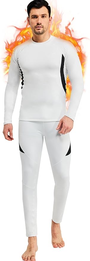 romision Thermal Underwear for Men Long Johns Fleece Lined Hunting Gear Bottom Top Set Base Layer for Cold Weather Gift