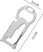 15-in-1 Multi-Tool Keychain – Stainless Steel Pocket Survival Card with Bottle Opener Keychain, Wrench, Ruler – Compact Keychain Multitool for Men,Gift for Dad