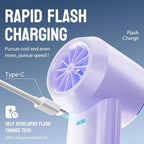 Mini Turbo Jet Fan: Portable Small Pocket Handheld Personal Rechargeable Battery Operated USB Charger Keeping Cool In Hot Weather For Travel Beach(purple)