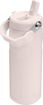 Stanley IceFlow Flip Straw 2.0 Water Bottle 16 oz | Built-In Straw with Larger Opening | Lightweight and Leak Resistant | Insulated Stainless Steel | BPA-Free | Rose Quartz