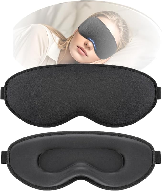 Sleep Mask for Side Sleeper, 3D Contoured Blackout Sleeping Mask,Breathable Sleep Masks for Women Men,Eye Masks for Sleep,Sleep Eye Mask for lash Extensions with Super Lightweight and Adjustable