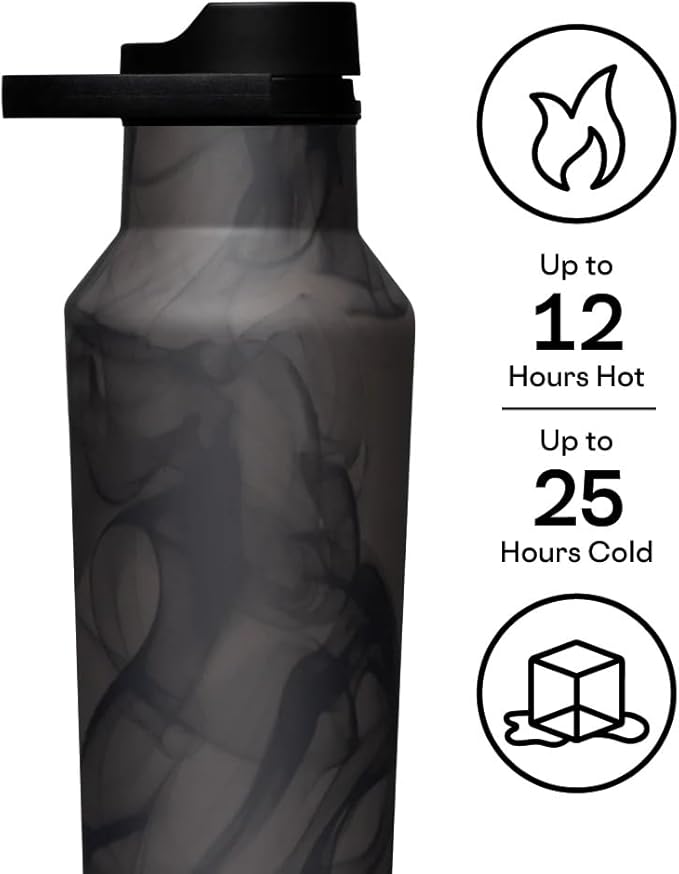 Corkcicle Harry Potter Sport Canteen - Insulated Stainless Steel Water Bottle - Compact & Travel-Friendly - Durable - BPA Free - Non-Slip Silicone Base - Easy Grip - 20 oz - Deathly Hallows