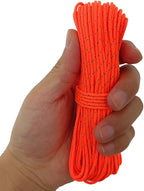 2mm Fluorescent Reflective Guyline Camping Paracord, Ultralight Thin Cord Rope for Tarp Rain Fly Tent Camping, 65 Feet -Orange