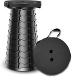 WESAPPINC Upgraded Collapsible Stool, Lightweight & Sturdy,Max 400lbs Portable Retractable Telescoping Stool Foldable Camping Stool for Adults Outdoor Hiking Garden BBQ Fishing (Black)