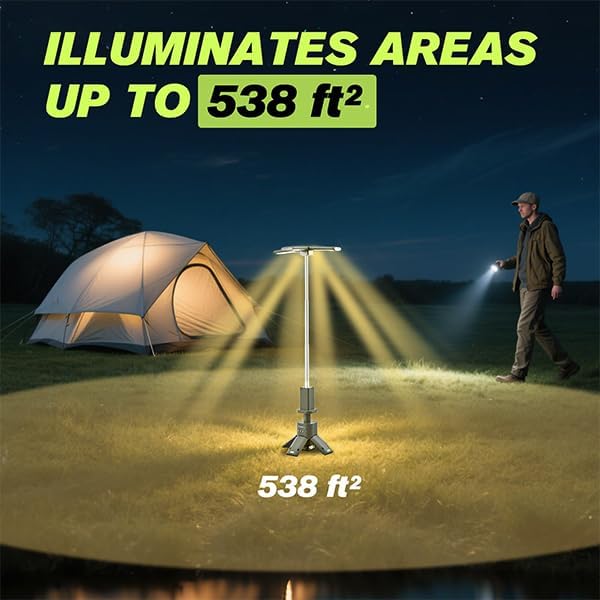 Portable Camping Light, 14000mAh Telescopic Camping Lantern with Rechargeable Power Supply, Dimmable Magnetic Tent Lamps 6000 Lumen Outdoor Work Lights for Hiking,Camping,Home Emergency