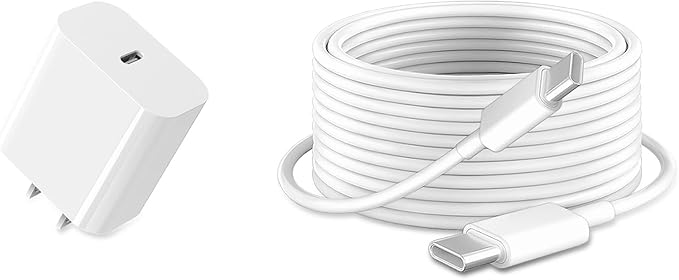 iPad Chrager Fast Charging, USB-C Chrager for New iPad 10th 11th A16/i.Pad Pro/Air/Mini 6th/A17 Pro, 20W Chrager Block & 10ft USB C to C Cable for iPhone 17 16 15 Series, 1Pack White