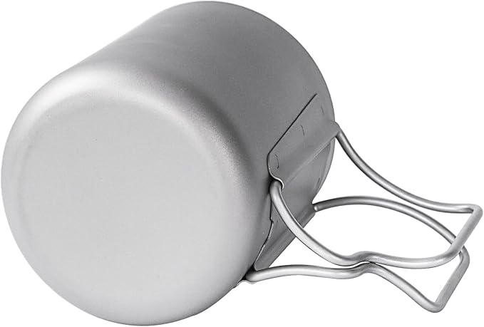 Camping Mug Titanium Double Wall Coffee Tea with Cup Inner Filter with Folding Handle