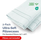 Standard Pillow Cases Set of 2 - Ultra Soft Hotel Quality Pillowcase Covers - Comfy Bedding for Women, Men, Kids and Teens - Machine Washable Pillow Protectors - 2 Piece Set - Standard Size Ice Blue