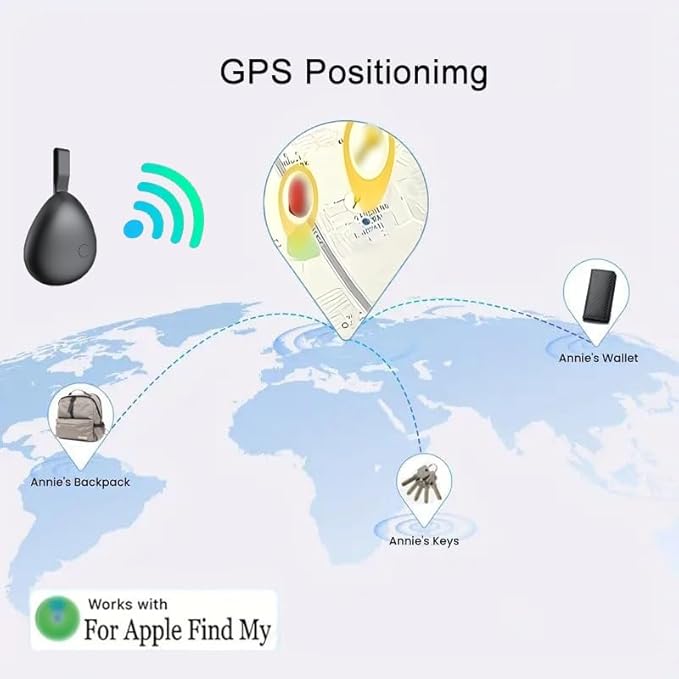 GPS Tracker for Vehicles, Mini Tracking Device for Vehicles, Car Tracker Device Hidden No Subscription Work with Find My (iOS Only), Key Finder, for Kids, Dogs, Luggage, Bag (Black and White, 4 Pack)
