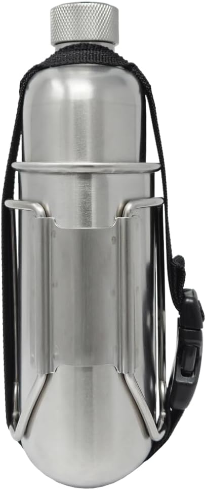 The Pathfinder School Stainless Steel Nesting Cup & M34 Scout Canteen - Survival Gear and Supplies - Bushcraft Gear Camping Essentials - Hiking Water Bottle - Camping Canteen- Backpacking Kit