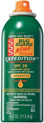 Skin So Soft Bug Guard Plus IR3535® Expedition™ Aerosol Spray – Insect Repellent & SPF 28 Sunscreen, DEET-Free, Unscented, 8-Hour Mosquito Protection, Repels Deer Ticks, Gnats, No-Seeums & Black Flies