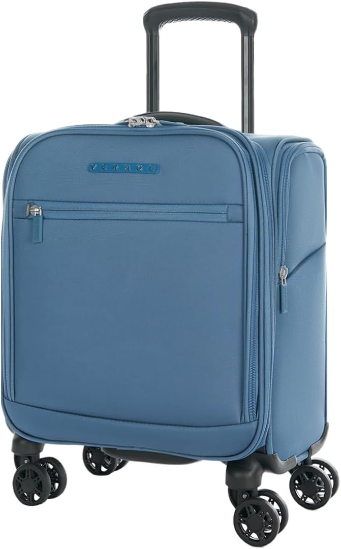 Verage Underseat Carry On Luggage with Wheels & USB Port,14 inch Coast Blue Wheeled Spinner Bag Carry-on Luggages for Airlines, Lightweight Suitcase Men Women, Pilots and Crew