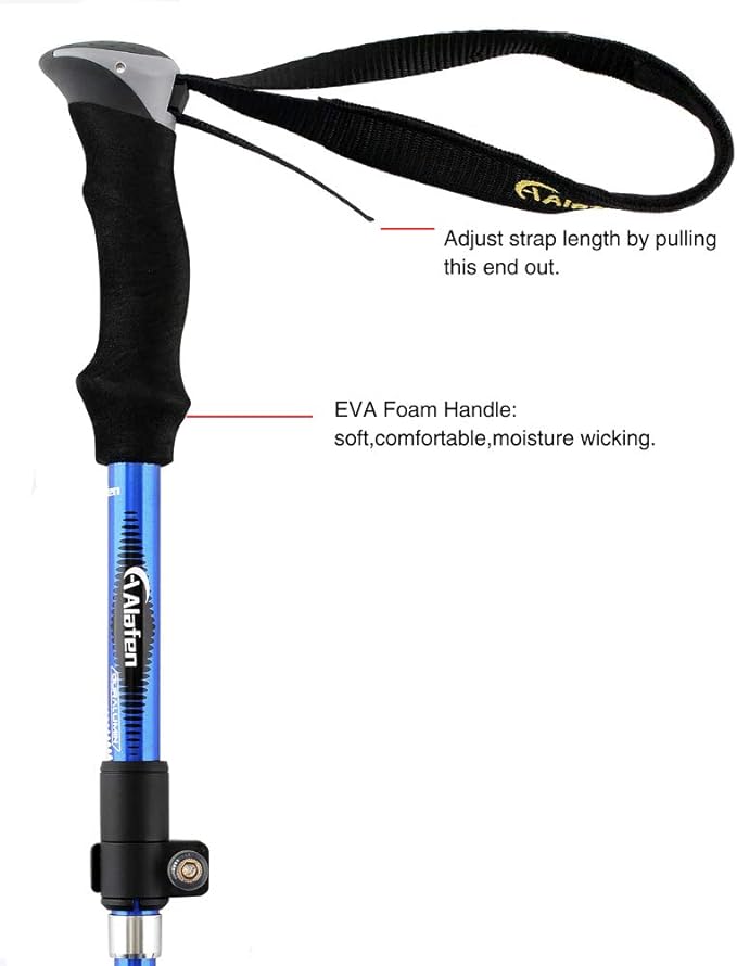 Aluminum Collapsible Ultralight Travel Trekking Hiking Pole for Men and Women (Fits 5'3" - 6'2")