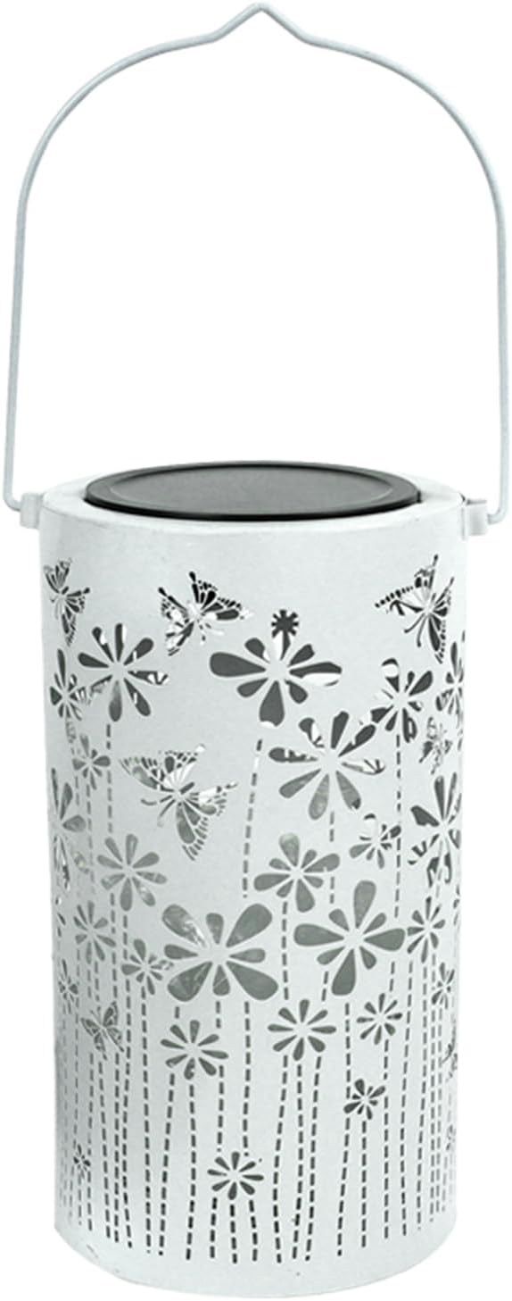Solar Lanterns Outdoor Waterproof, Butterfly Hanging Solar Outdoor Lantern Birthday Gifts for Women White 1000MAH Solar Lights for Outside, Yard, Pathway, Patio, Garden Decor