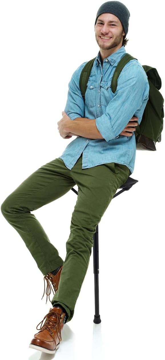 SUPVOX Portable Folding Chair: Adjustable Height Collapsible Stool for Outdoor Camping - Lightweight and Space-Saving Design - Durable Aluminum and Nylon Construction