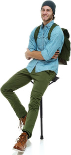 SUPVOX Portable Folding Chair: Adjustable Height Collapsible Stool for Outdoor Camping - Lightweight and Space-Saving Design - Durable Aluminum and Nylon Construction