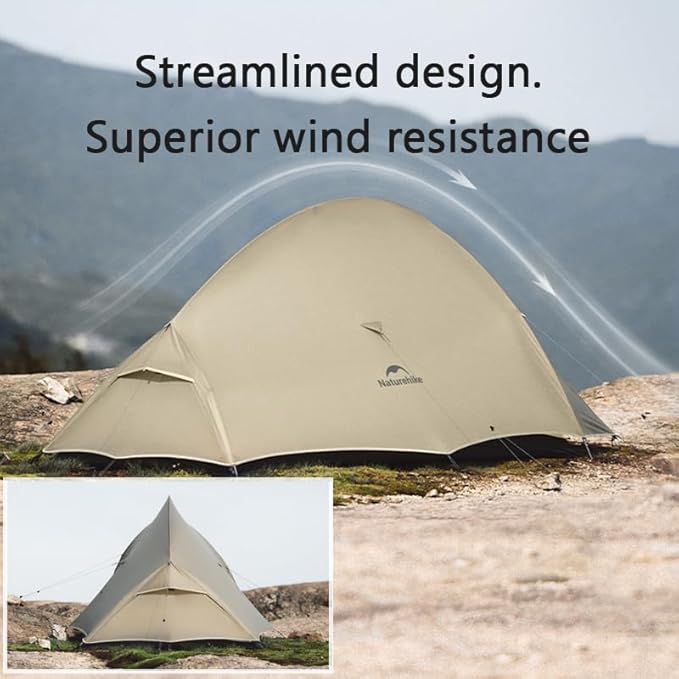 Naturehike 2024 Cloud up Pro Tent, Upgrade Ultralight Tents,1.23kg/2.7lbs,Double 1 Person Tent,for Cycle Camping,Backpacking,Hiking,Self-Standing, Construction,Easy Set up